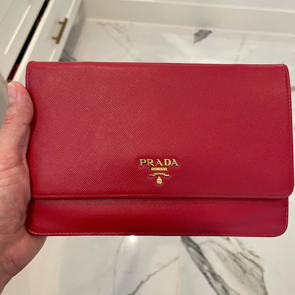 Prada Red Clutch Bag